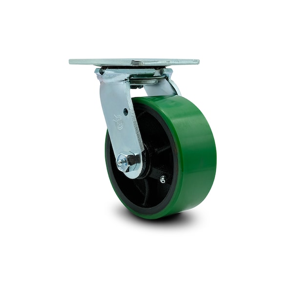 5 Inch Green Poly on Cast Iron Wheel Swivel Caster with Ball Bearing SCC